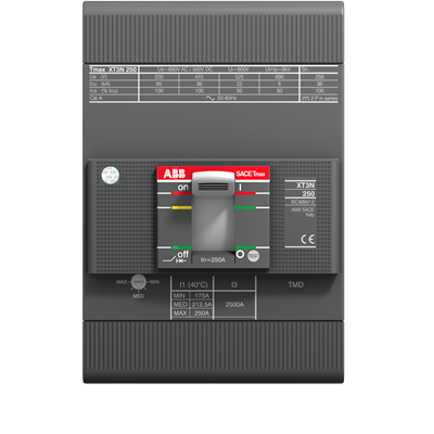 INTERRUPTOR TERMOMAGNETICO XT3N TMA 3X250A REG 175-250A 230/380/440V 50/36/36KA MARCA ABB - Imagen 2